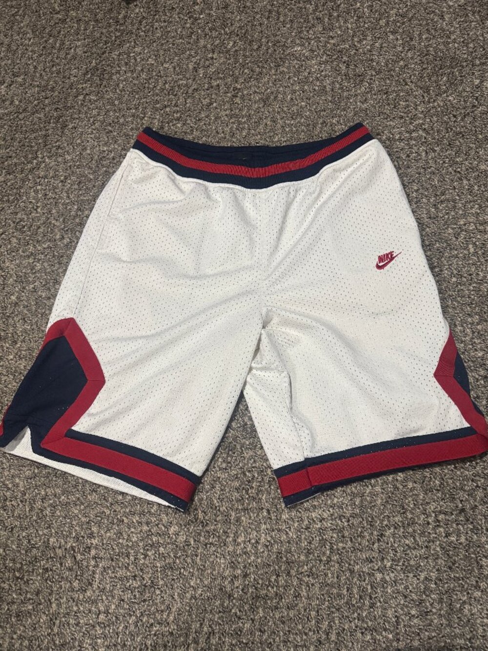 Nike white mesh basketball shorts
